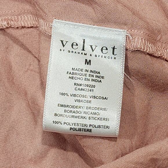 Velvet by Graham & Spencer Aubrey Printed Peasant Dress Pink Floral Print Medium - Picture 9 of 14